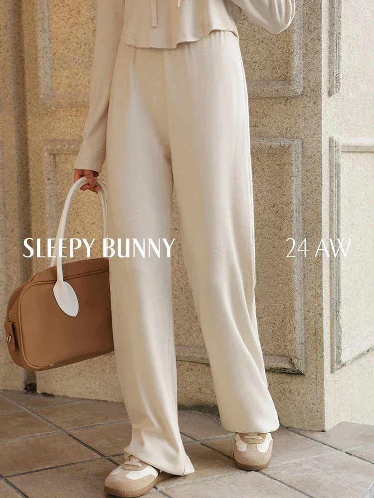 Cozy Casual Lounge Set Women Autumn Long Sleeve Hoodie Wide Leg Pants Soft Comfy Two-Piece Outfit Minimalist Homewear Tracksuit
