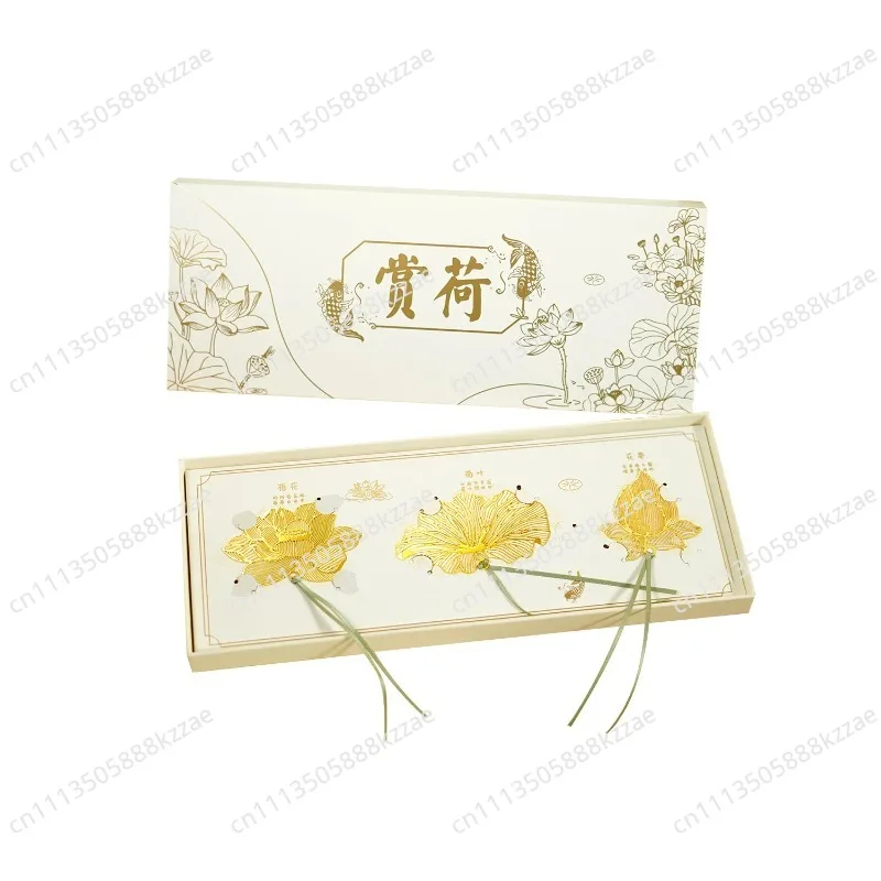 wholesale  Chinese Style Brass Hollow Flower Bookmark, Peony Lotus Rose Metal Vein Book Mark with Silk Tassel for Student Gradua