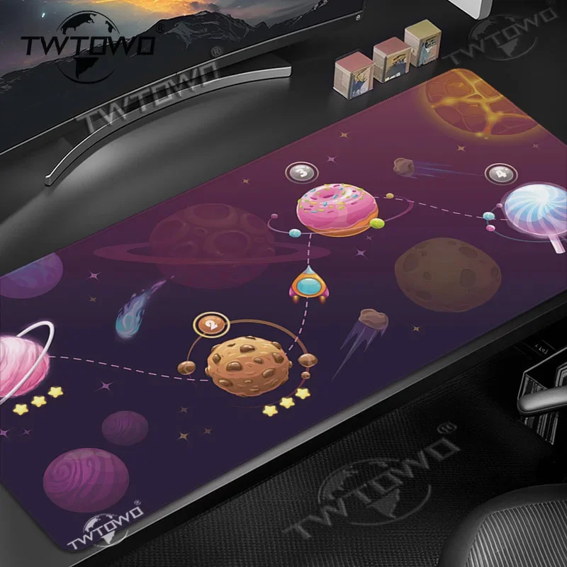 Mauspad Candy Planet Space Gaming XL Home HD Computer Großes Mauspad XXL Mauspad Teppich Büro Weiches Gaming Laptop Mäusepad