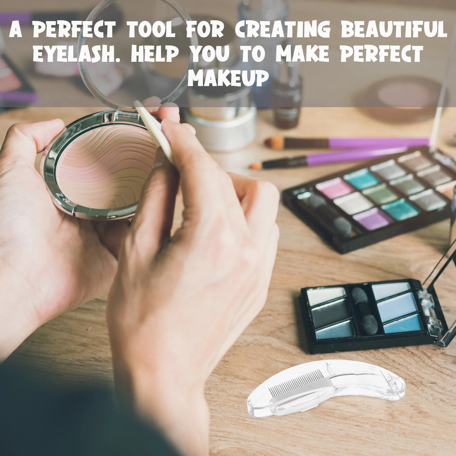 2 قطعة مشط الحاجب والرموش أداة فاصل الرموش المعدنية فرشاة ماكياج محمولة لتشكيل جمال الأسنان الكثيفة المصنوعة من الفولاذ المقاوم للصدأ #5