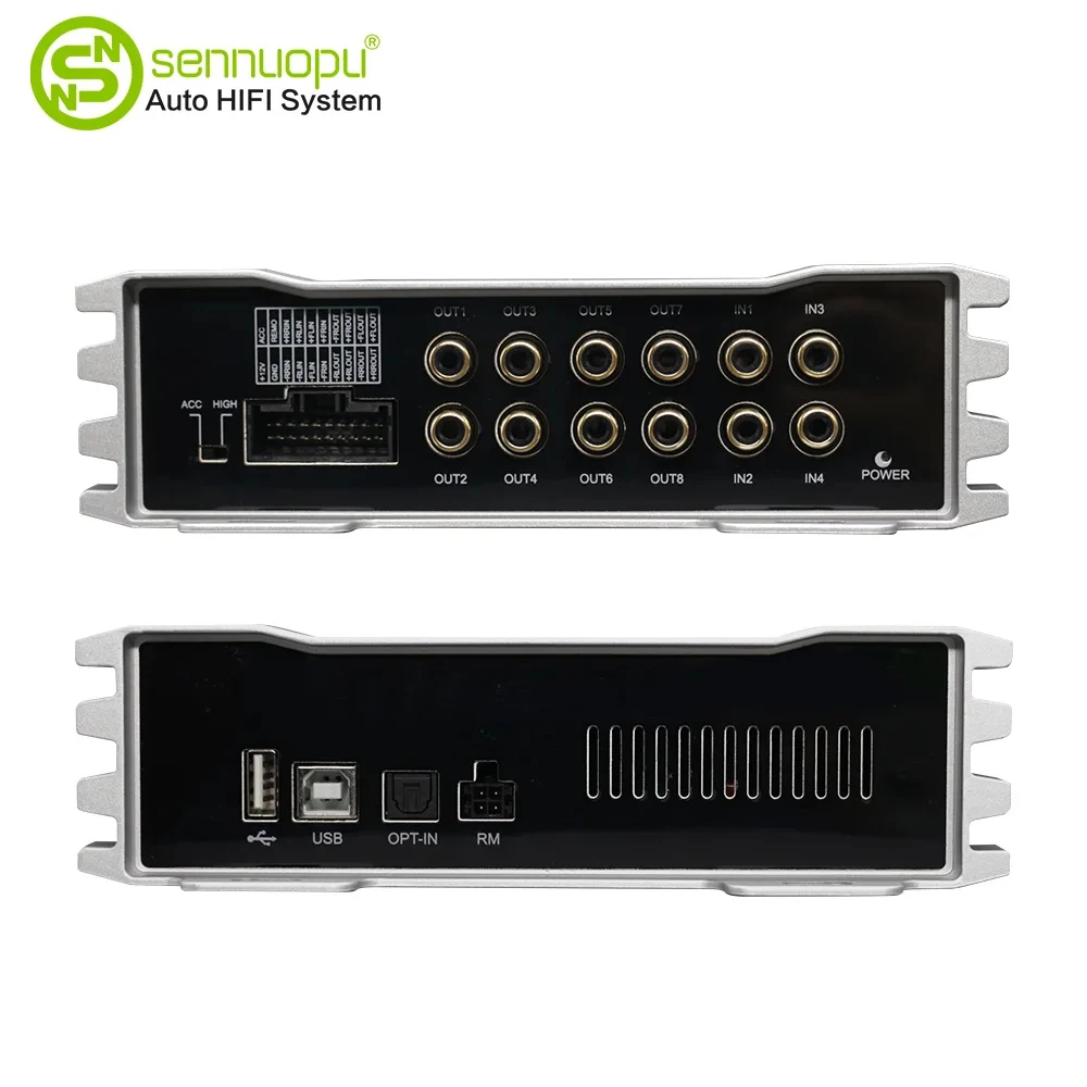 Sennuopu X10B Car Audio 4 Ch Power Amplifier 8 Channel Dsp Processor Bluetooth Amp Equalizer Amplificador Automotivio Sound