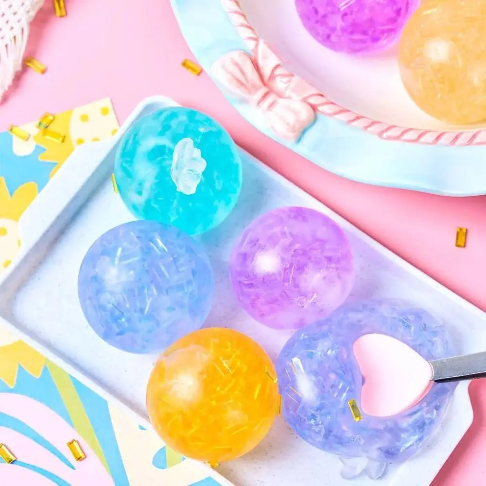 6Pcs TPR Clear Empty Ball Transparent Elastic Stretchable Squishy Empty Shell Hollow Empty Inside Thick Wear Resistant