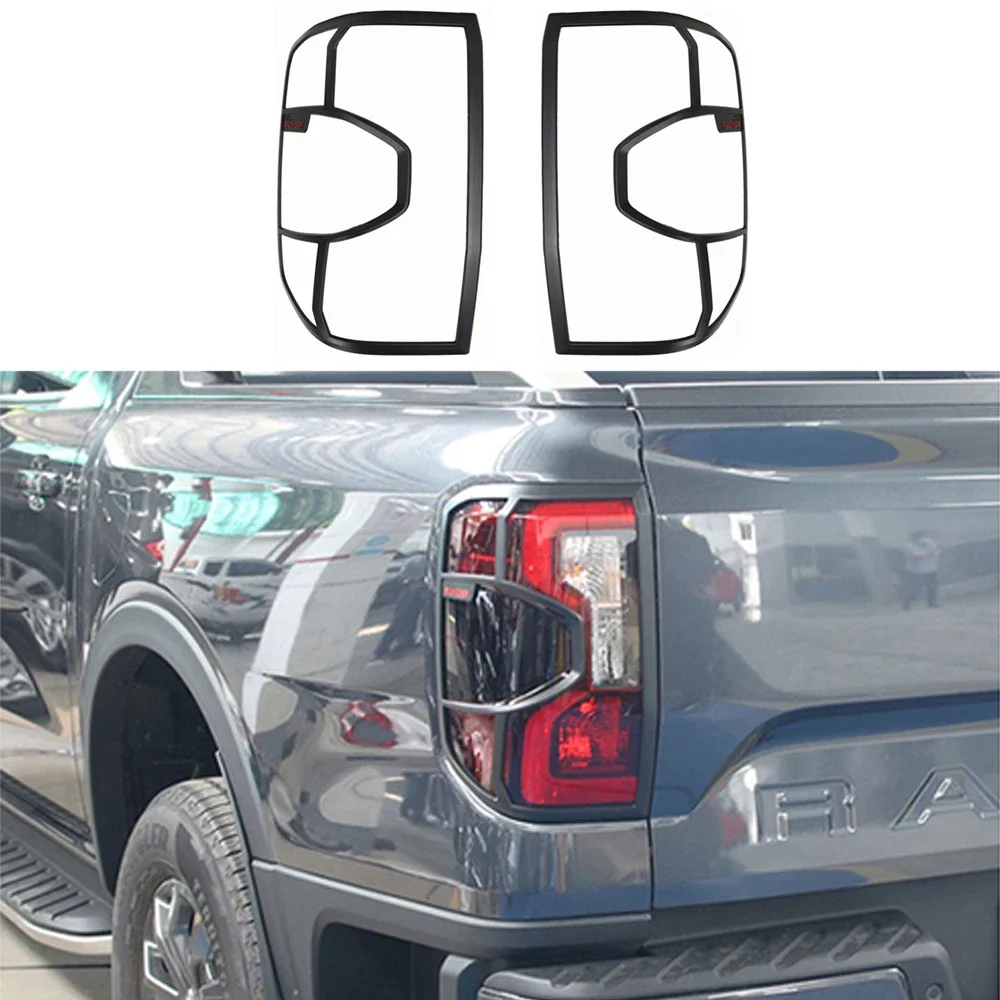 

4x4 Taillight Cover Fit For Ford Ranger T9 PX4 MK4 SPORT WILDTRAK 2022 2023 ABS Matte Black Rear Lamp Decorative Frame