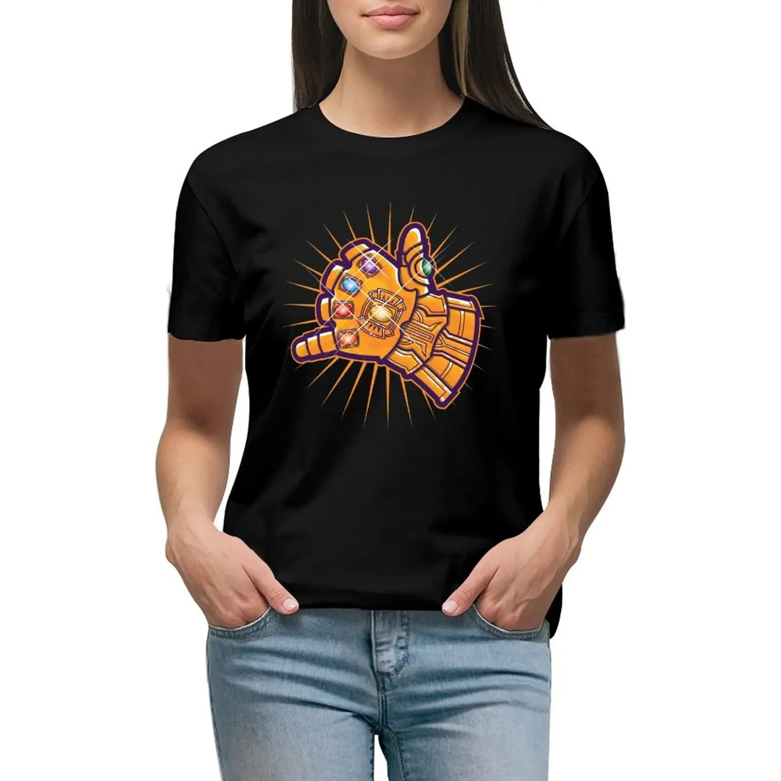 

Shaka Gauntlet T-Shirt Blouse aesthetic clothes plus size tops funnys funny t shirts for Women