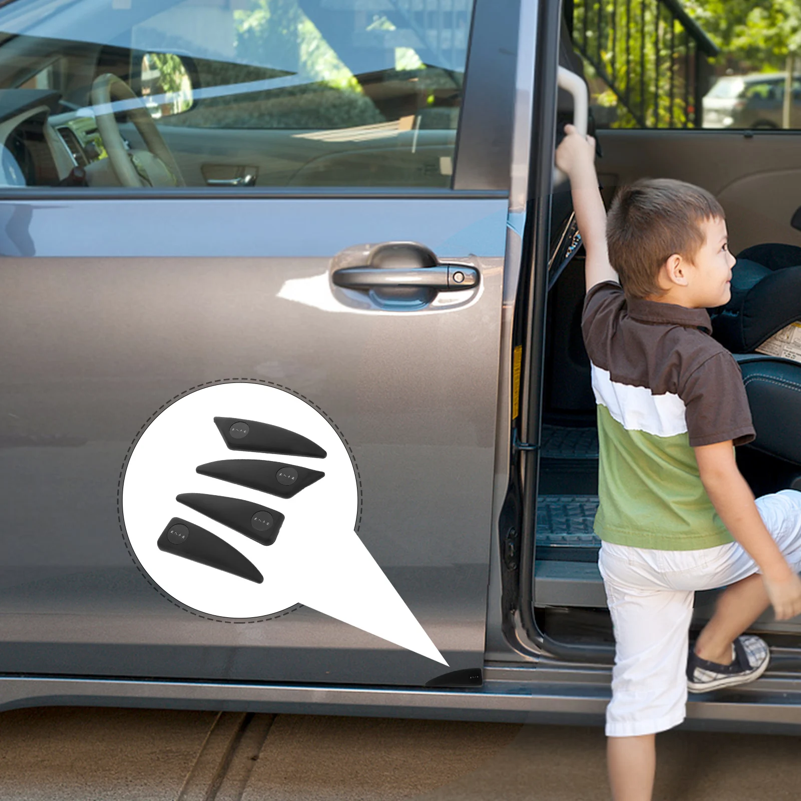 

4pcs Car Anti-Collision Protectors Durable Pvc Edge Guards Scratch Bump Protection Strip Easy Install Strong Adhesion Clear