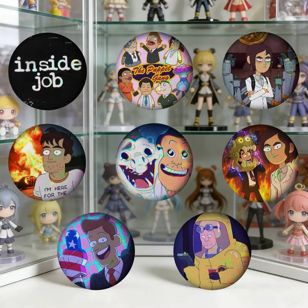 Inside Job Anime Button   Cute Anime Figure Icon Badge Handmade Tinplate Brooch For Backpack Clothes Chest Ornament Gifts