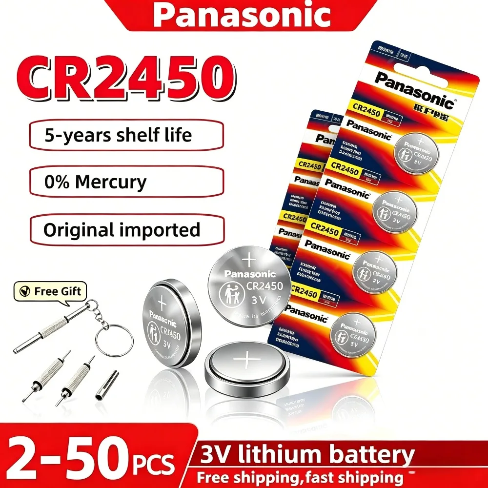 

CR2450 3V 600mAh Lithium Coin Battery Compatible with KCR2450 5029LC LM2450 DL2450 ECR2450 BR2450 for Watches