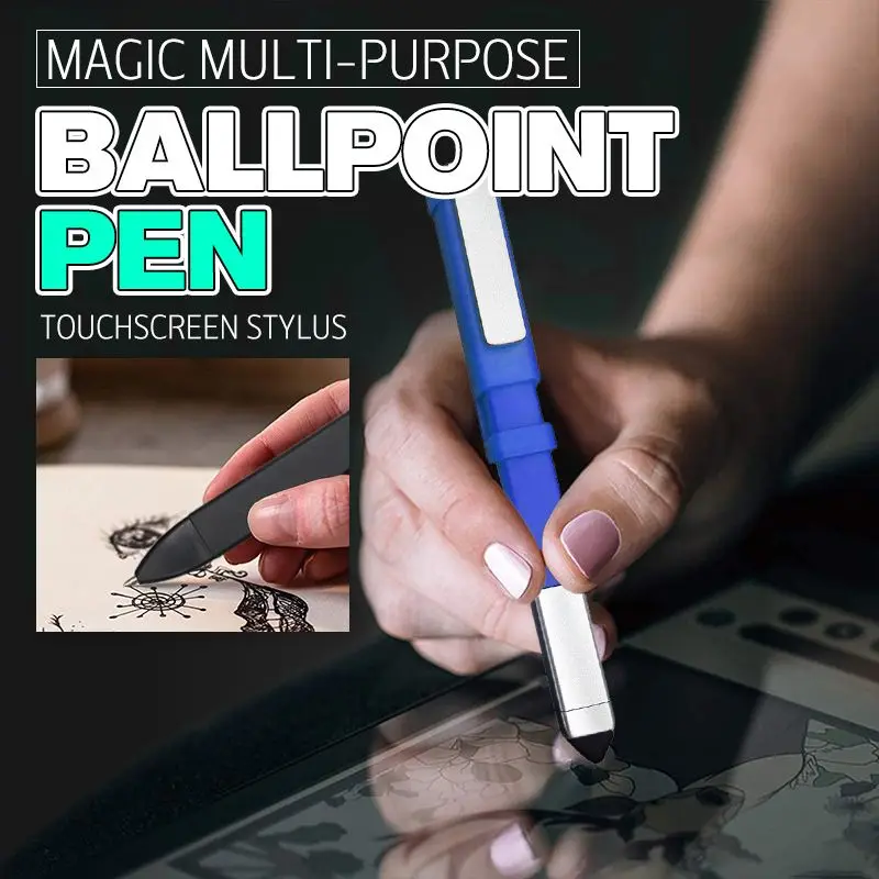 Tempat Ponsel Berbentuk Pena dengan Set Obeng Pena Layar Sentuh Pin Dial Telepon Pena Bolpoin Empat Kali Lipat Dropship