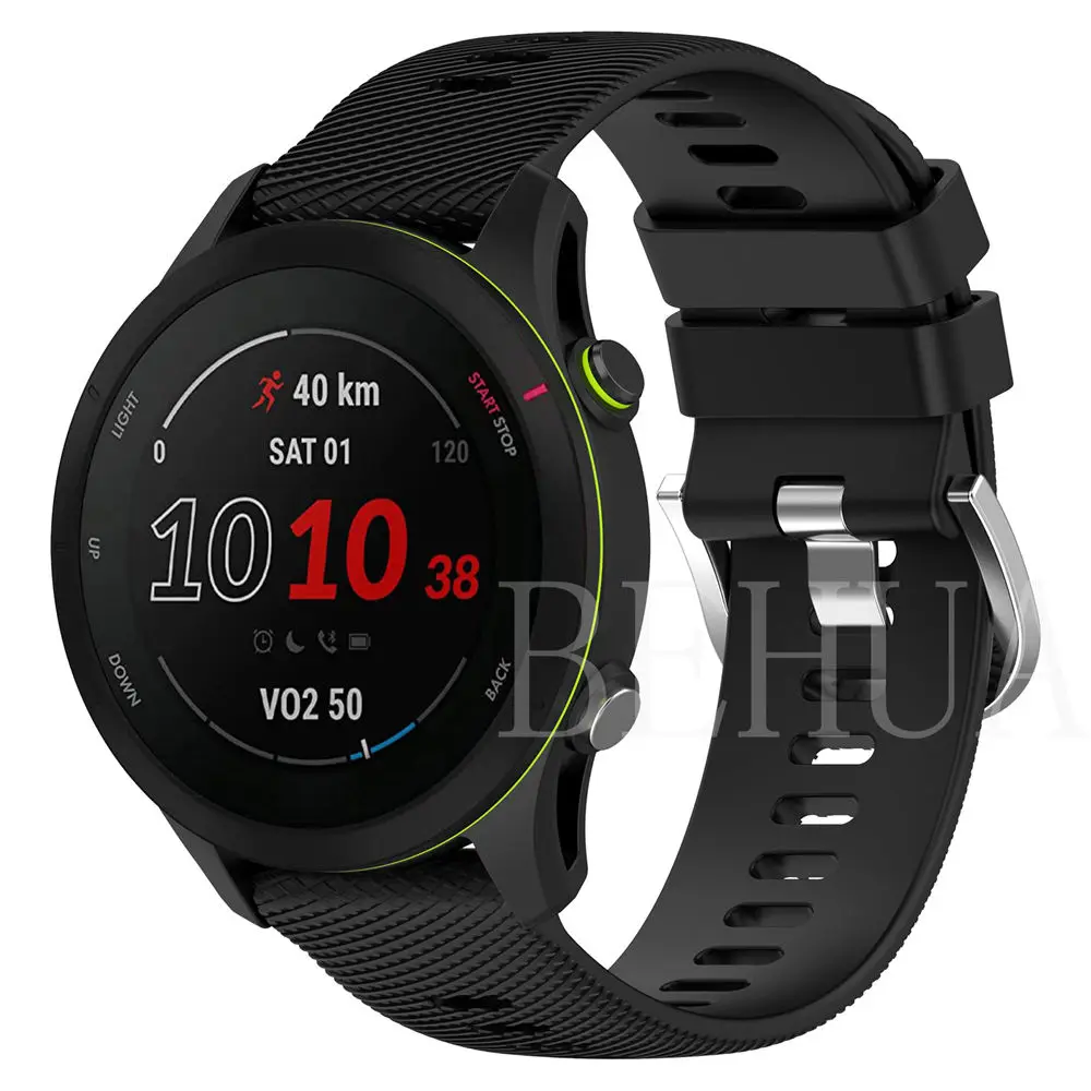 Pulseira de silicone 18mm 20mm 22mm cinta para garmin forerunner 255 255s 245 745 banda para garmin venu 2 plus 2s pulseira