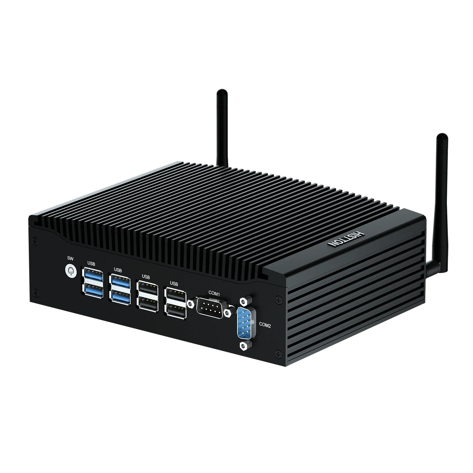 

Home Theater/Gaming/Office HYSTOU Industrial mini PC H7 Core i5-1235U 2× HDMI 2× RJ45 PC 8× USB 2× DB9 RS232