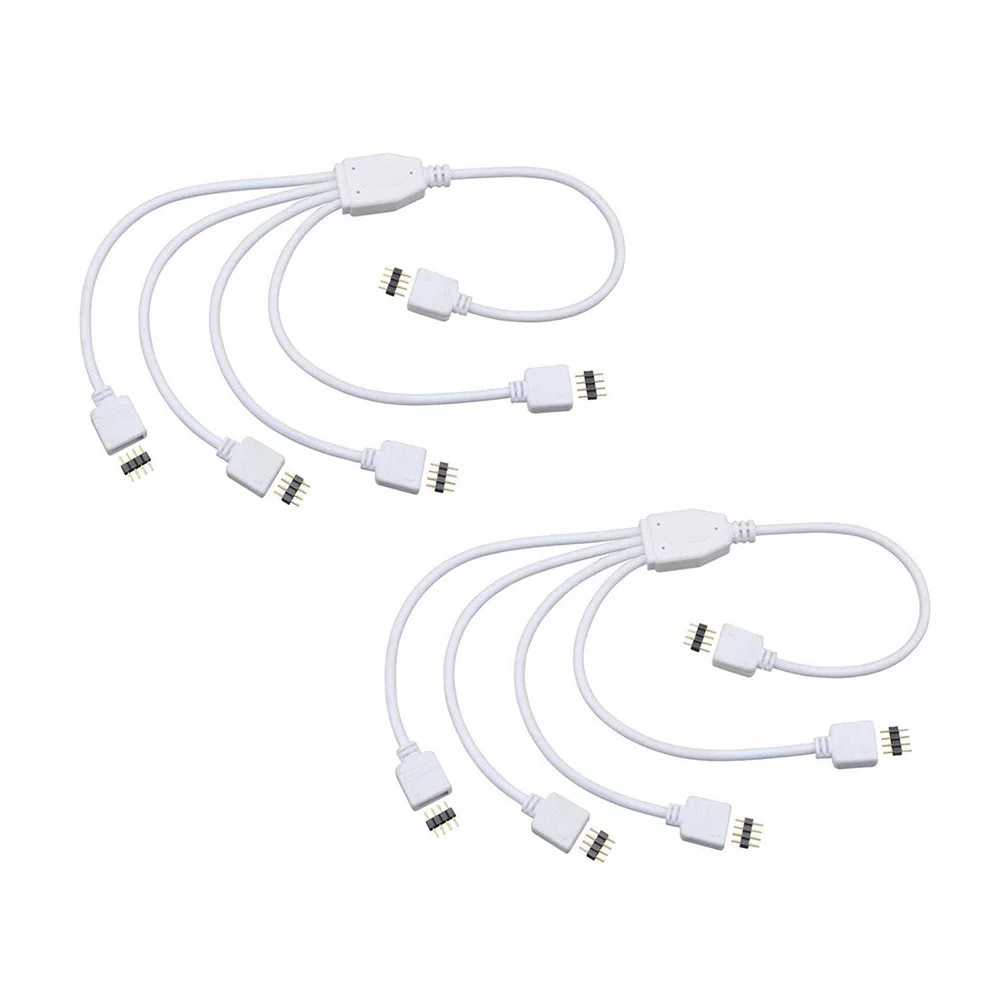 2 قطعة 4 دبوس Led قطاع طقم توصيل لشرائط الضوء Rgb كابل 10 مللي متر مع 8 المقابس الذكور لتقوم بها بنفسك تركيب لا يتطلب لحام