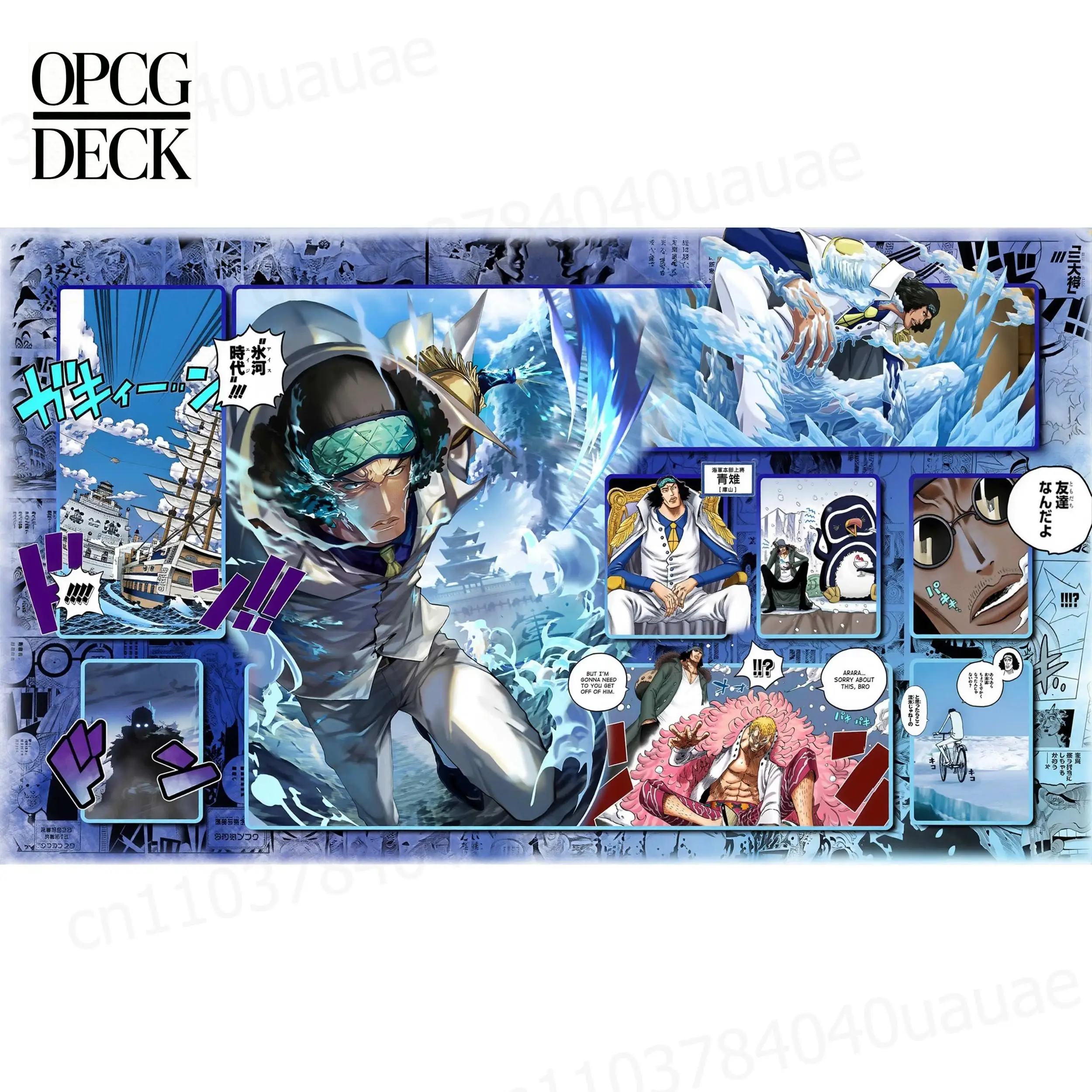 

One Piece Opcg Playmat Card Kuzan Kuzan (Aokiji) Playmat Anime Playmat High-Quality Card Game Mat 60*35Cm
