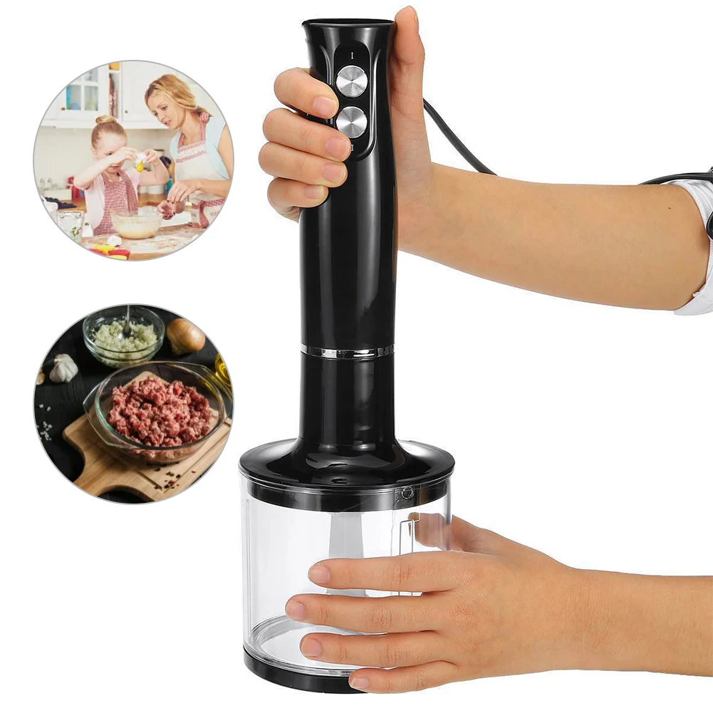 500W Electric Stick Hand Blender 4 in 1 Handheld Mixer 700ml Stainless Steel Blade Vegetable Meat Immersion Egg Whisk Juicer Set