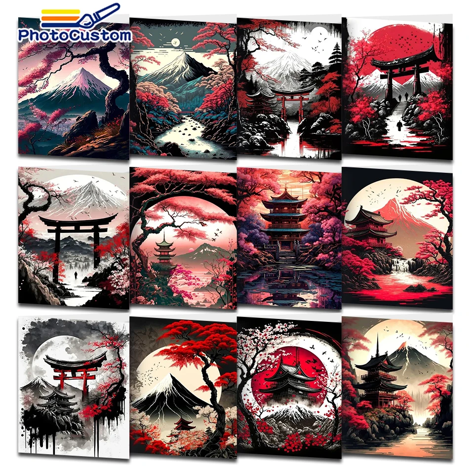 

PhotoCustom 60x75cm Paint By Number For Adults Landscape On Canvas DIY Crafts Kits For Adults Home Decor Personalized Unique Gif