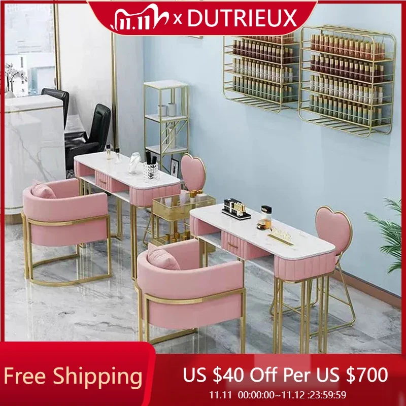 Accessories Kawaii Nail Table Desk Workstation Professionals Foldable Nail Table Cabinets Powder Tavolo Unghie Salon Furniture