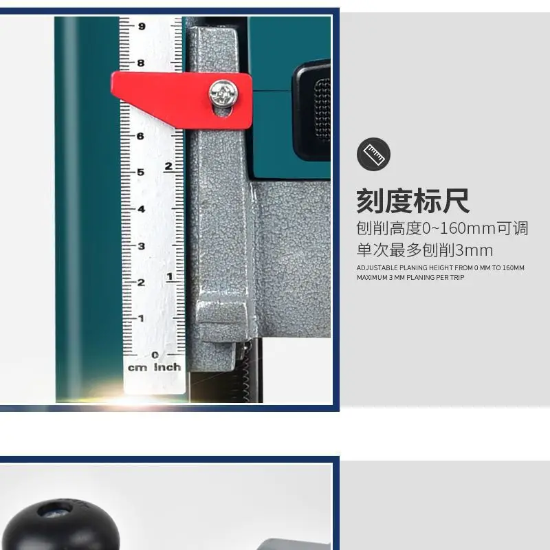 1850W Hoge Kwaliteit Houtbewerking Automatische Voeden Schaafmachine Mini Bench Dikte Draagbare Tafelmodel Hout Schaafmachine