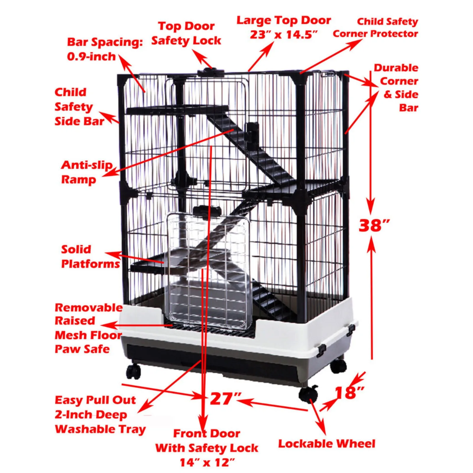 Indoor Guinea Pig Hutch, Coelho, Coelho, Furão, Gatinho, Rolling Cage, Casa, Estados Unidos, 4 andares