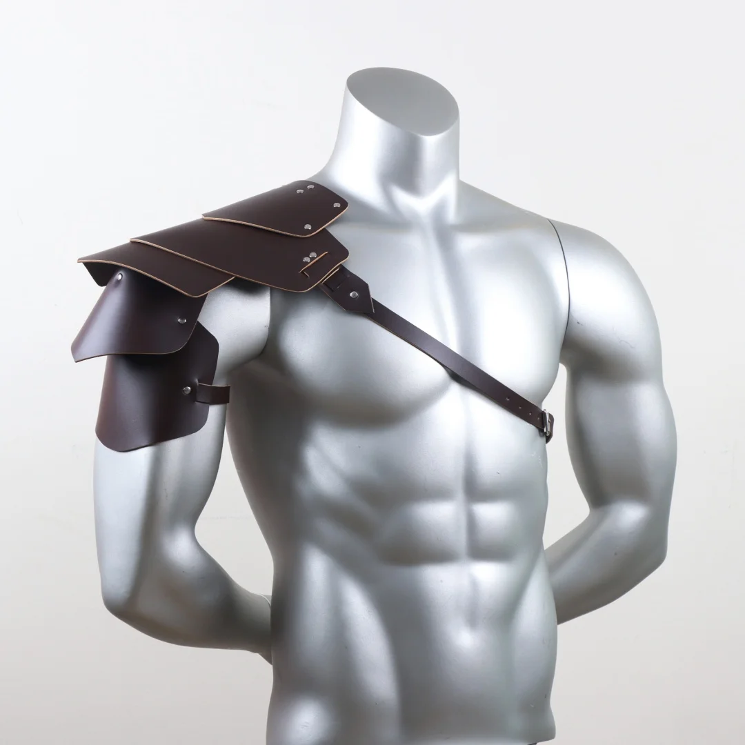 Medieval Armor PU Leather Harness Man Gothic Shoulder Belt Armour Viking Warrior Knight Cosplay Costume Renaissance Accessories