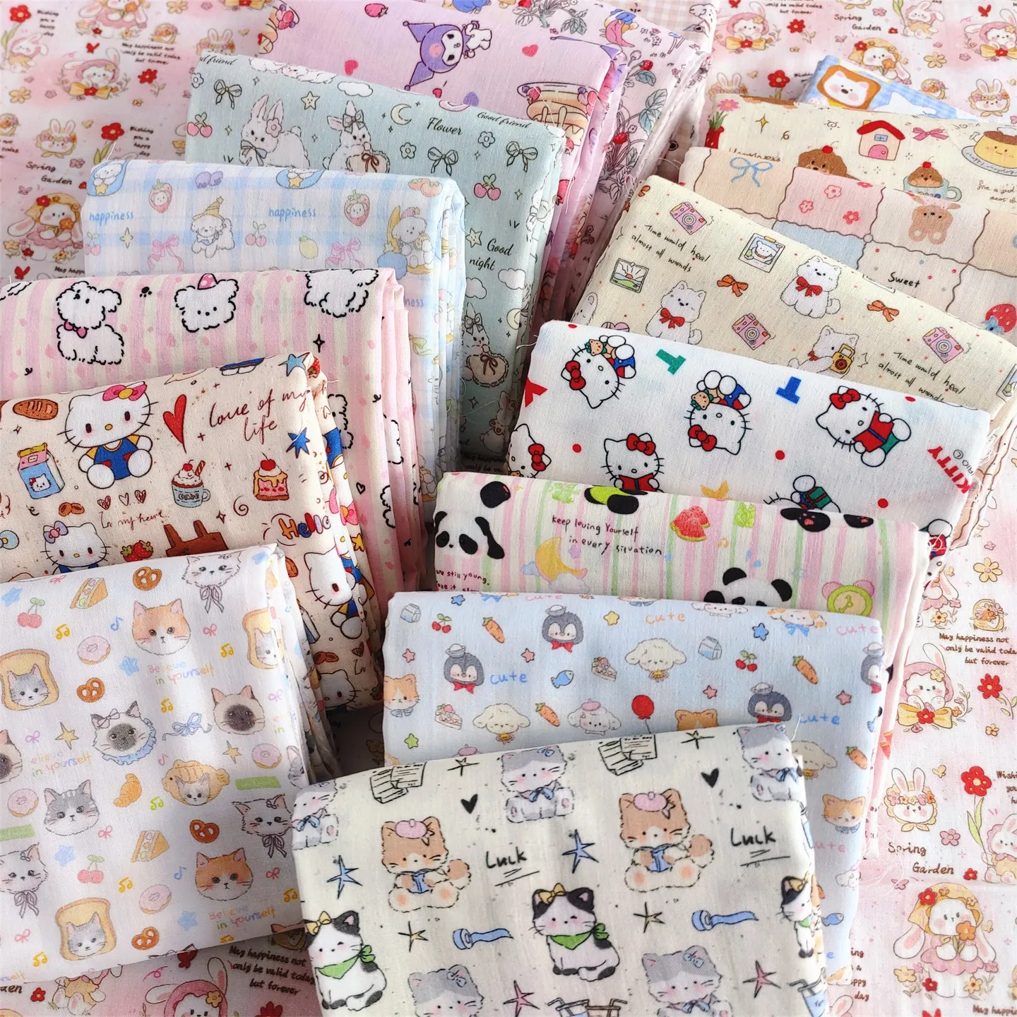 A Class 2-Layer Sanrio Hello Kitty Cotton Baby Bibs Infant Reusable Feeding Fabric Cloth Soft Absorbent Burp Material