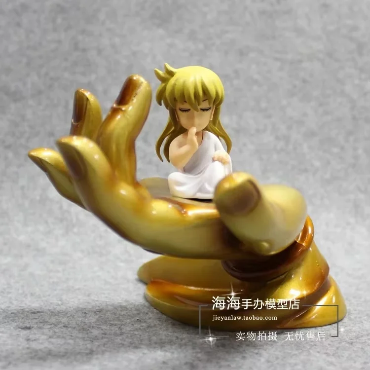 Original Saint Seiya Figure Childhood Virgo Shaka Sakya With Buddha Hand Platform Pvc Statue Decoration Model Toy Birthday Gift