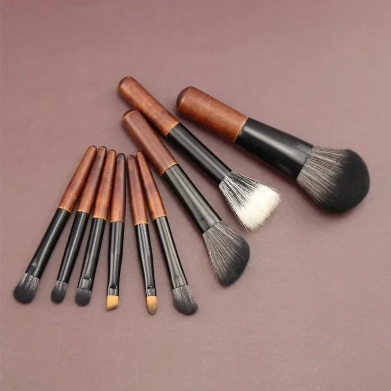 9pcs Mini Makeup Brushes Set Cosmetic Set Soft Hair Short Rod Female Make Up Tools Eye Shadow Concealer Travel Complete Kit 브러쉬