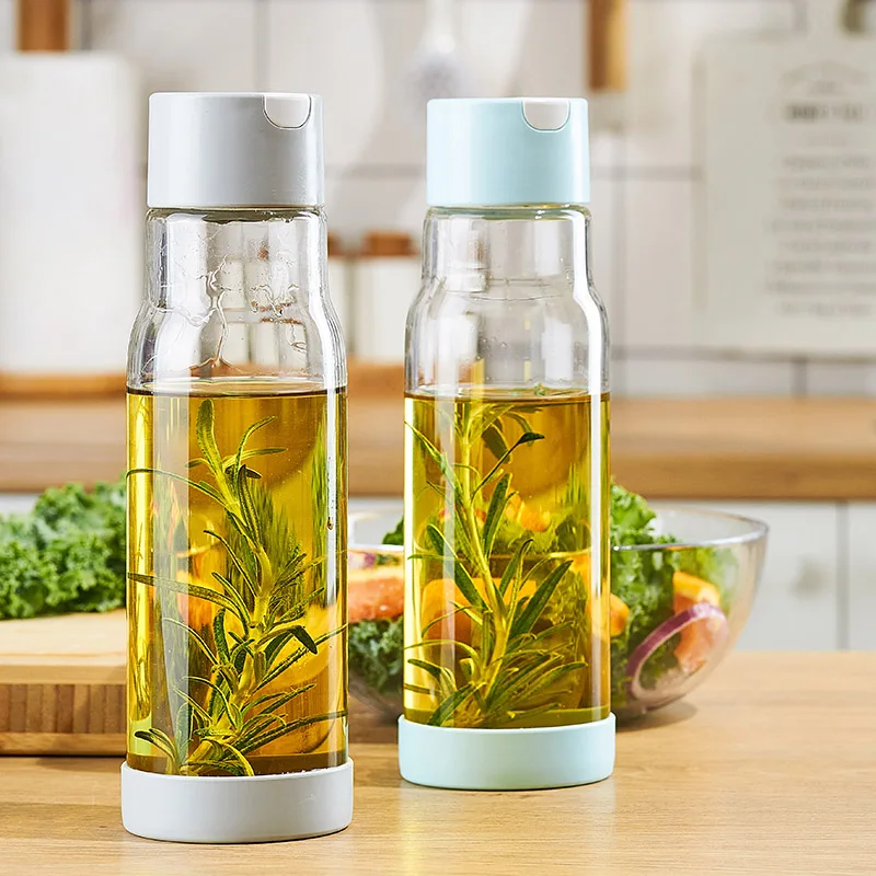 Thickened Borosilicate Glass Oiler Leak-Proof Oil Bottle with Scale Household Kitchen Oil Bottle Soy Sauce Bottle Vinegar Bottle