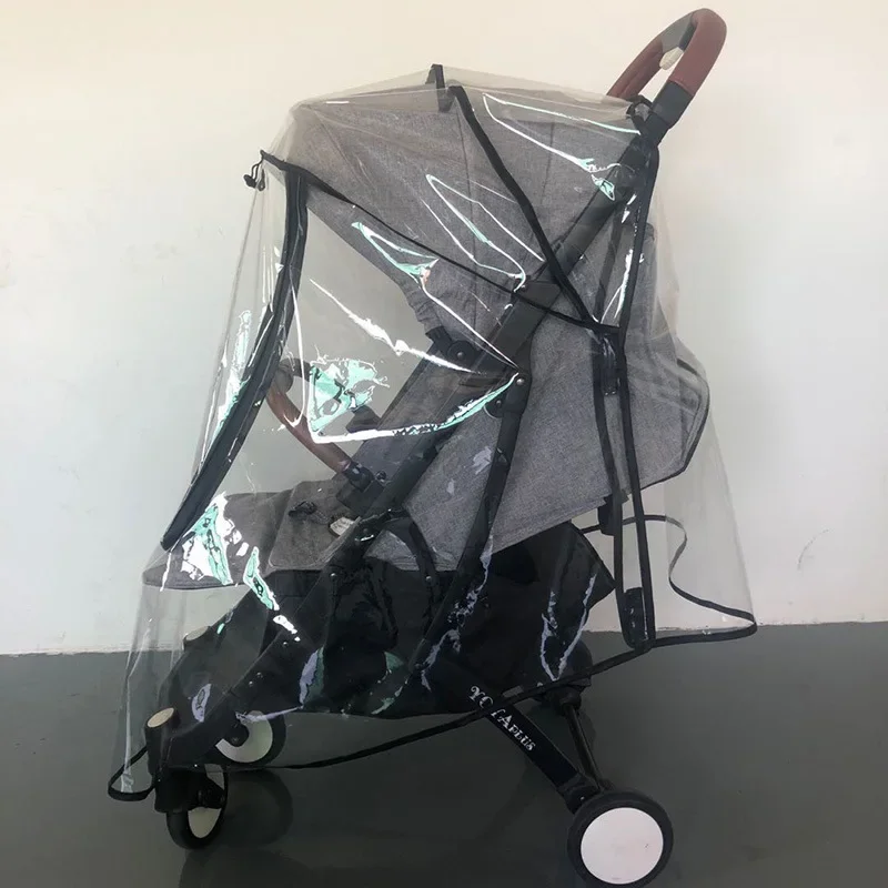 grote Universele Kinderwagen Regenhoes Baby Auto Weer Wind Zonnescherm Transparant Ademend Trolley Paraplu Regenjas Accessoires