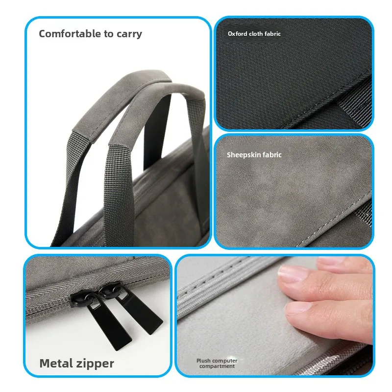1pcs Full Open PU Sheepskin Laptop Bag for 13-16 Inch Notebooks Soft Touch  Shockproof Handbag Case