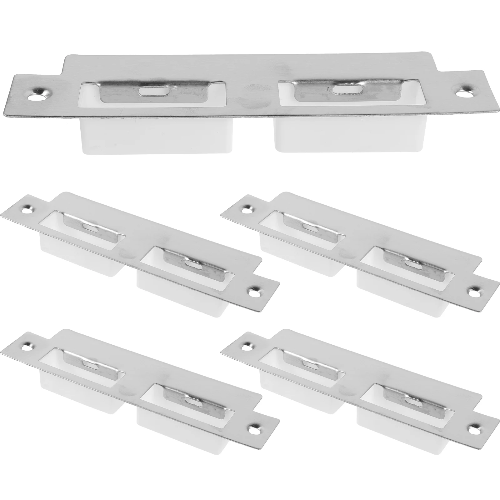 

5pcs Strike Plates Stainless Steel Reinforcement Security Plates For Interior Front Door Repair Garage Door Reinforcement Kit