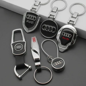 Braided metal rope carrier car keychain, decorative ring for Audi A3, A4, A5, A6, A7, Q2, Q3, Q5, Q7, TT, TTS, SLINE, RS4, B5, 8V, 8P, 3D 10 Main Sales Audi Keychain - №1