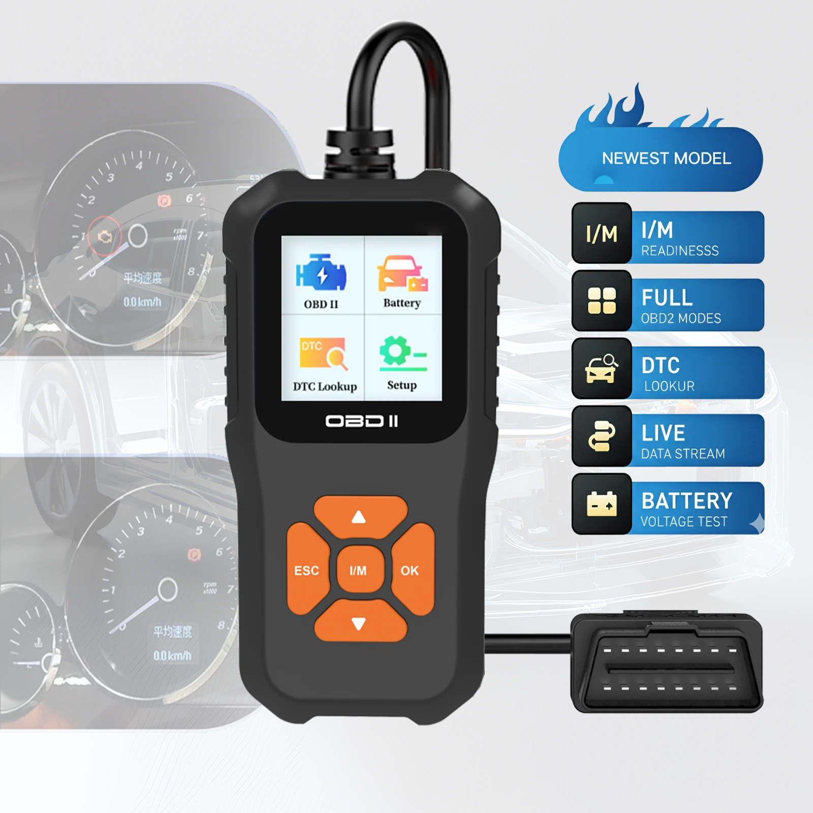 

Автомобильный диагностический сканер инструментов — считыватель кодов OBD2 для проверки кодов двигателя, чтения и стирания, просмотра живых данных, чтение ввода-вывода