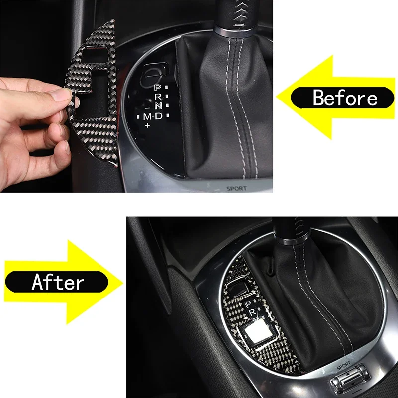 

1Pcs soft carbon fiber For Mazda MX-5 Fiat 124 Abarth 124 2016+ car center control gear indicator frame sticker Car accessories