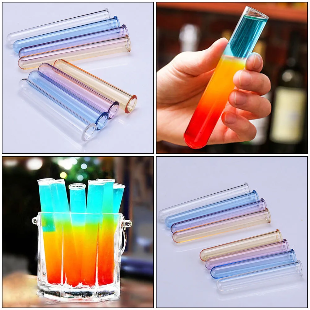 

4 Pcs Colored Test Tubes For Bar Multi-functional Liquid Storage Transparent Scientific Experiments Decorations