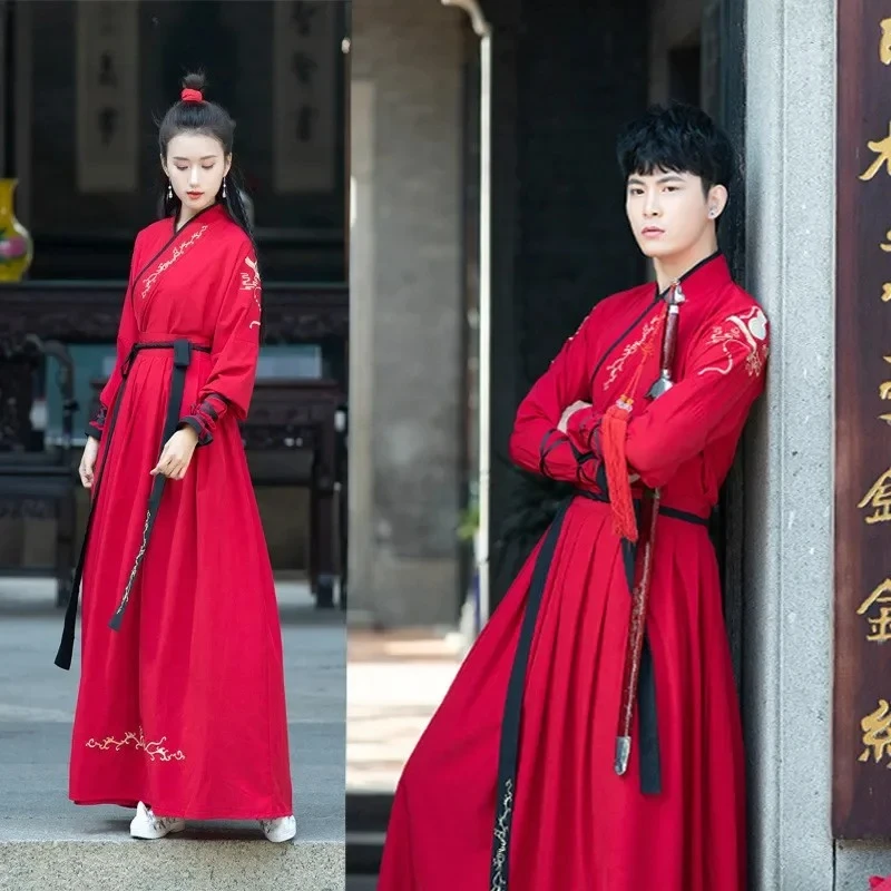

Мужской китайский древний традиционный наряд Hanfu, национальный танцевальный костюм, одежда Hanfu, мужской наряд фехтовальщика, пара платьев CP, косплей