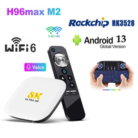 H96 MAX M2 Android 13 1000M Smart TV Box RK3528 4G 64GB 32GB 4K 8K 2.4G & 5G Wifi6 BT AV1 3D Google Voice Media Player Set Top B