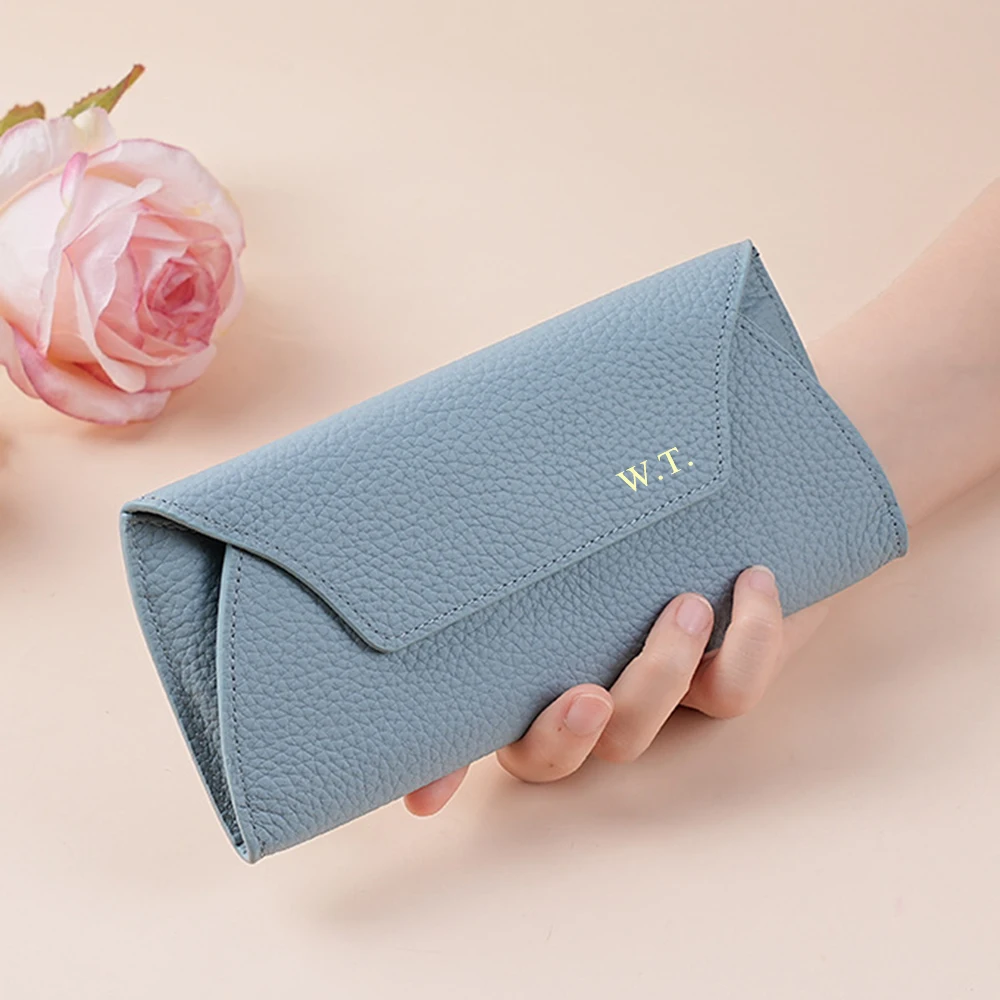 Persoanlized Letters Women Long Clutch Wallet Genuine Leather Custom Name Female Card Holder Phone Purse Bag Lady DIY Gift view 5
