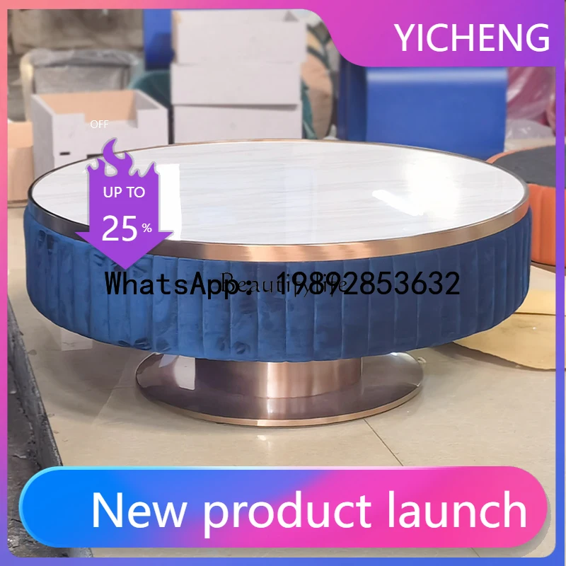 B-3 simple stainless steel round coffee table