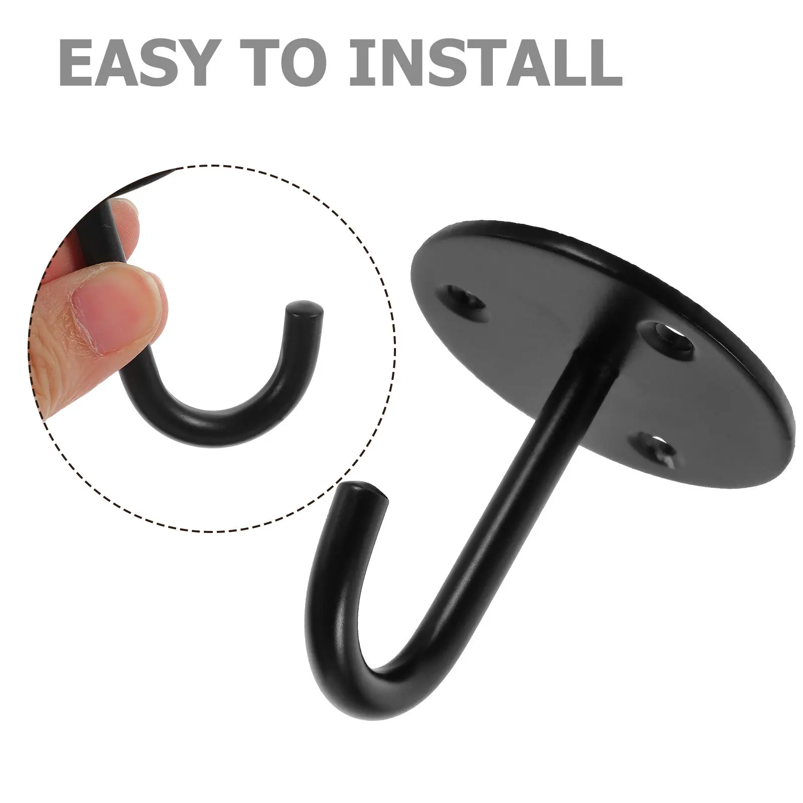 2Pcs Black Ceiling Hooks Heavy Duty Hanging Hooks for Wardrobe Closet Home Supplies Coat Hat Towel Organizer Ceiling Hook - view 5