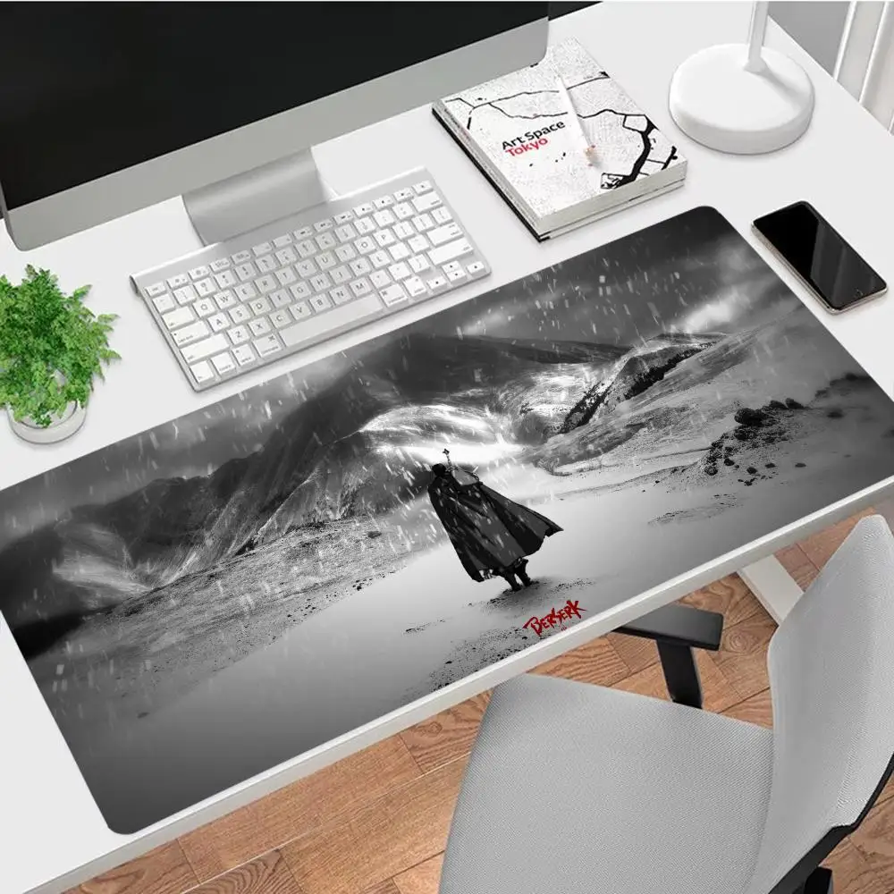 Tapetes de mouse para jogos de tamanho grande XXL, parte traseira de personagem de anime super legal, material de borracha, bordas costuradas, adequados para escritório e casa