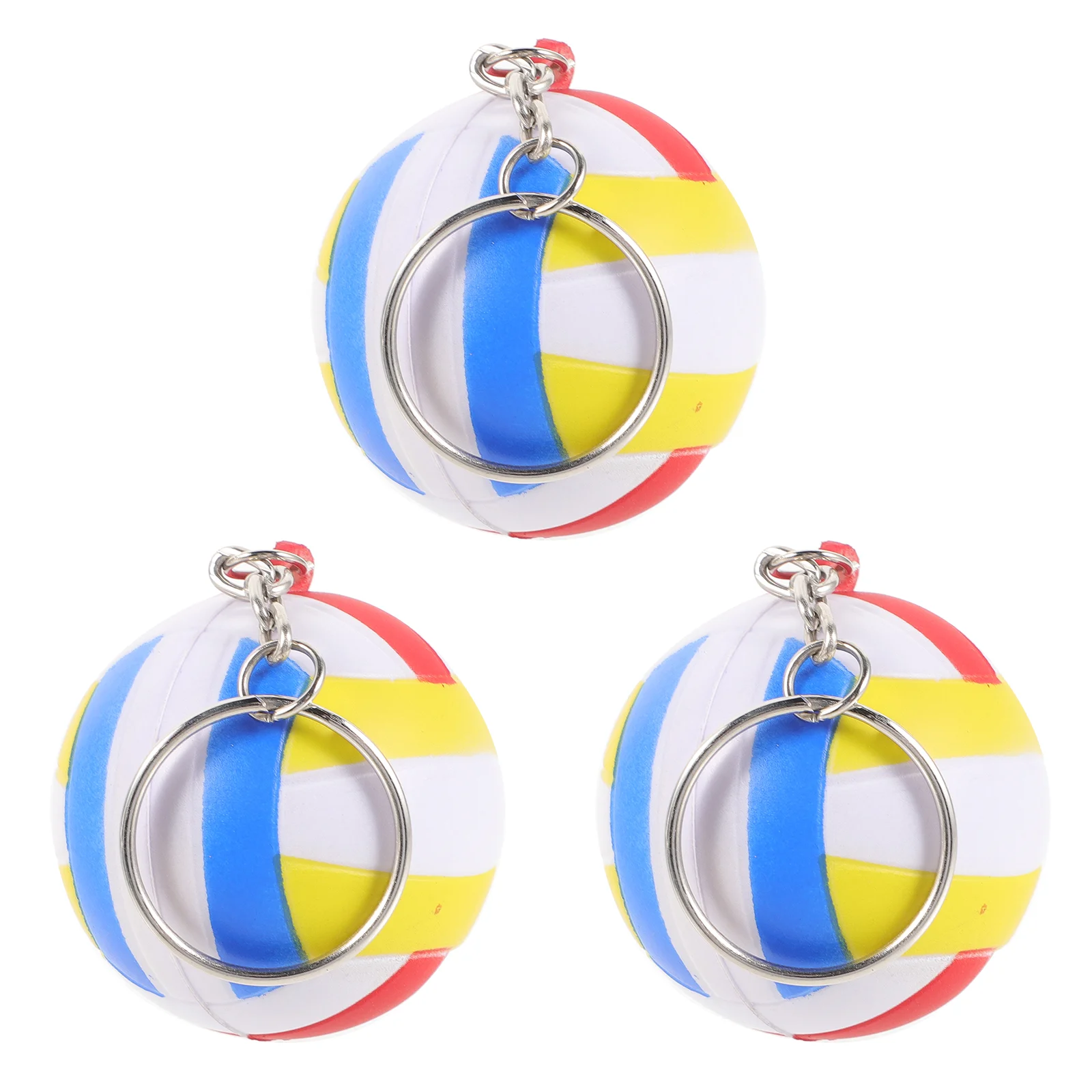 3 Pcs Volleyball Keychain Football Accessories Goodie Bags Stuffers Adorable Compact Filler Bag Pendant Portable Pu Exquisite