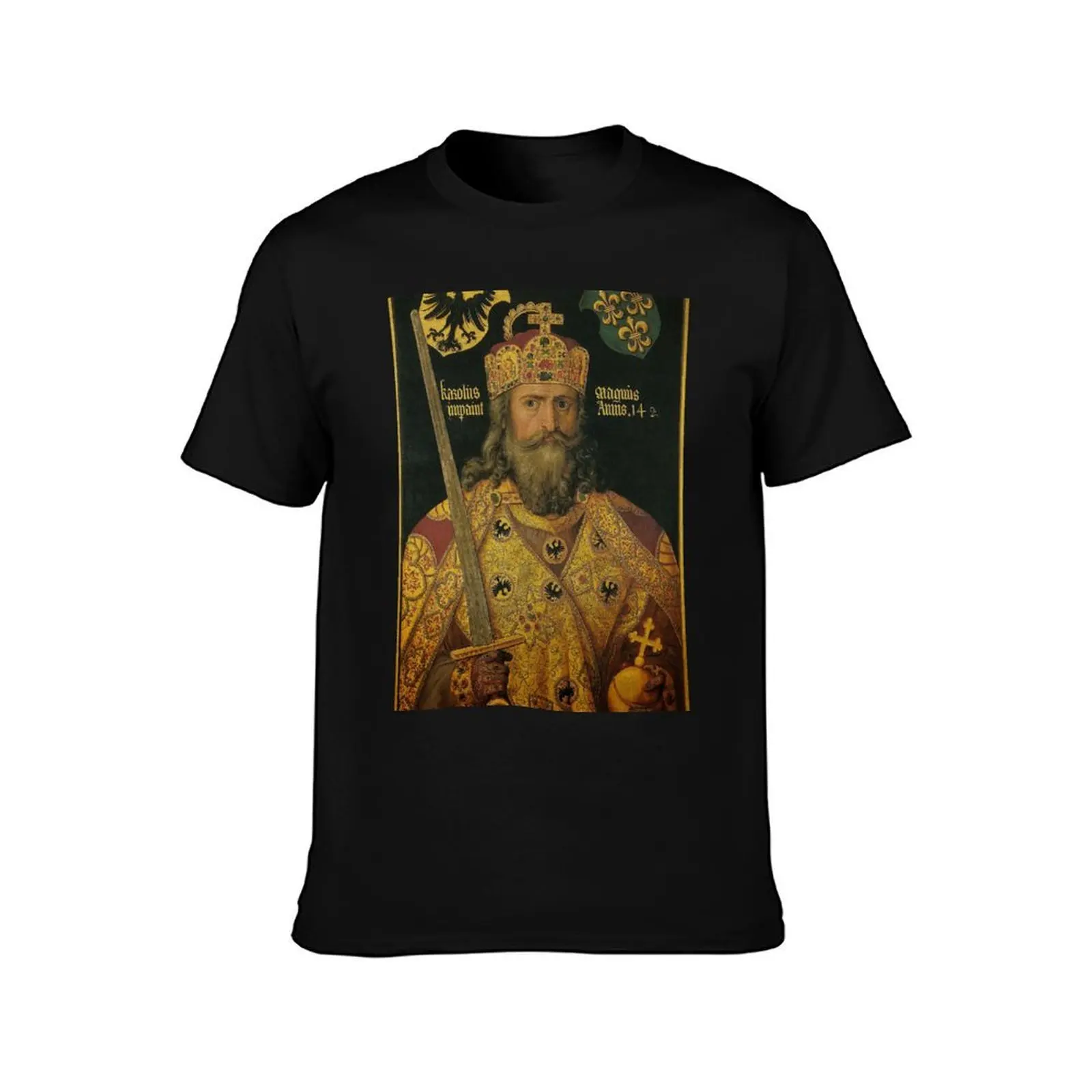 Charlemagne by Albrecht Dürer T-Shirt, Summer Casual Cotton Tee, Oversized Streetwear Tops, Vintage Graphic Print, 100% Cotton