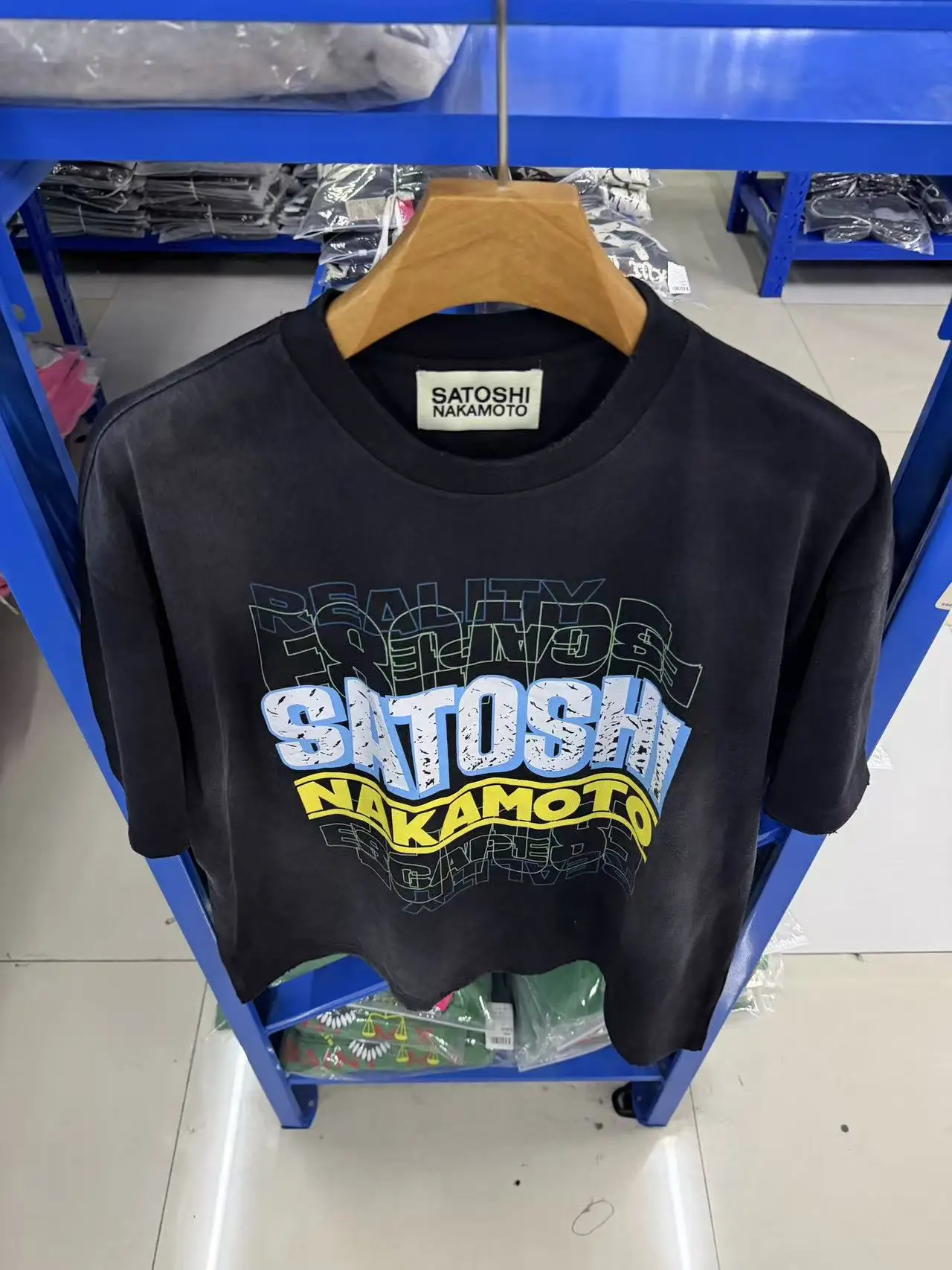 Washed Satoshi Nakamoto ESCAPE REALITY T Shirt Men Women Tee Tops T-Shirt