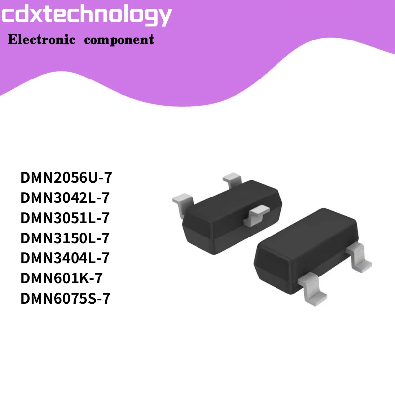 50PCS/LOT DMN2056U-7 DMN3042L-7 DMN3051L-7 DMN3150L-7 DMN3404L-7 DMN601K-7 DMN6075S-7 SOT-23 two-triode New stock