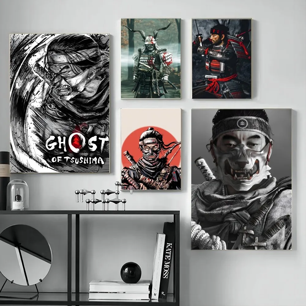 The Game Of Ghost Of Tsushima Poster Stickers Living Room Bedroom Entrance Cafe Wall Art Decoration Painting Room Aesthetic