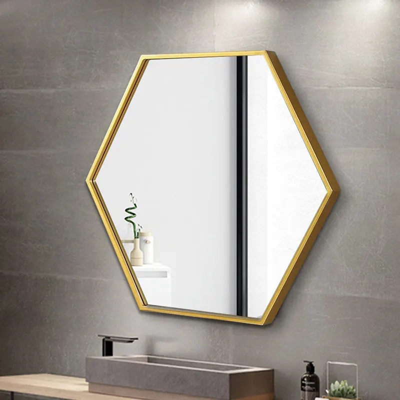 Aesthetic Makeup Mirror Bathroom Hanging Funky Frame Irregular Small Girls Mirror Modern Wall Espelhos Living Room Decorations
