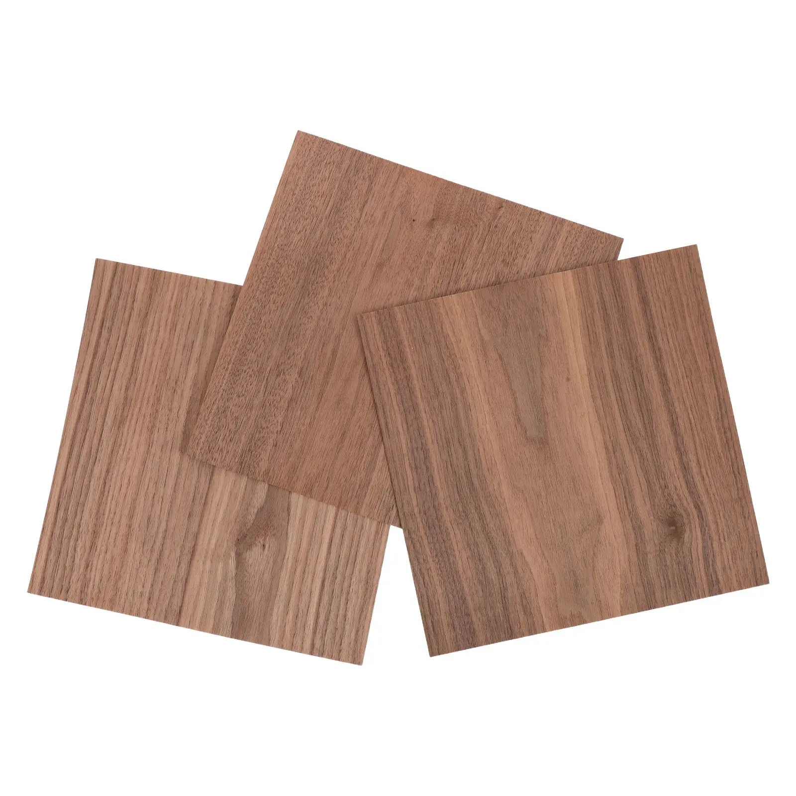 Walnut Wood Veneer Sheets 3 pcs, 11.8x11.8 Inch Natural Smooth DIY Craft Wood for Home Decor & Carving