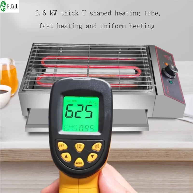 Griglia elettrica commerciale e domestica, barbecue senza fumo, pentola antiaderente e a risparmio energetico, uso multifunzionale