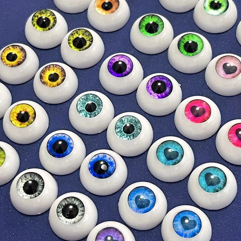 2 Pairs 12mm/14mm Doll Eyes Eyeball DIY Toy Eye Plush Animal Eye Accessories Doll Eyeball 1/6 BJD Doll Eyes