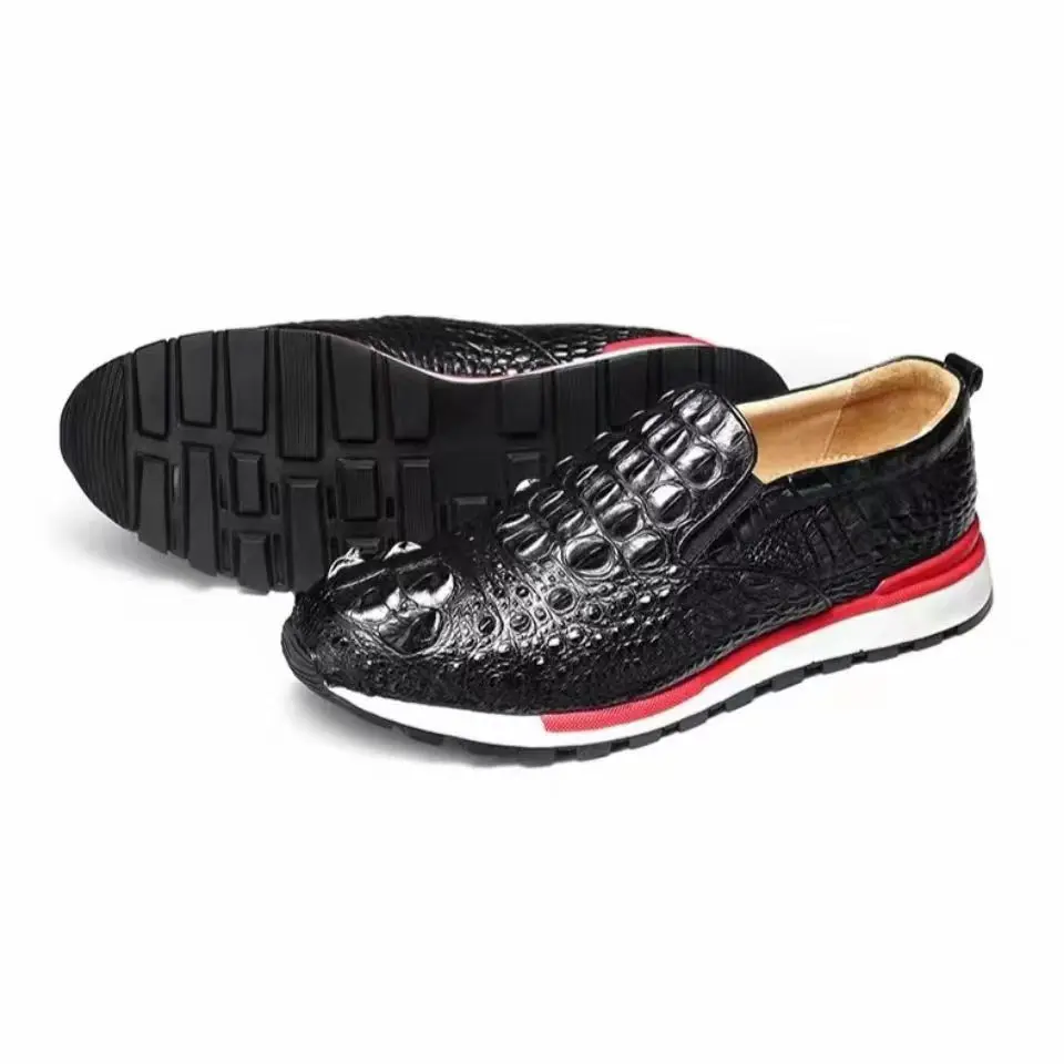 BATMO 2023 new arrival Fashion crocodile skin causal shoes men,real leather snakers PDD233