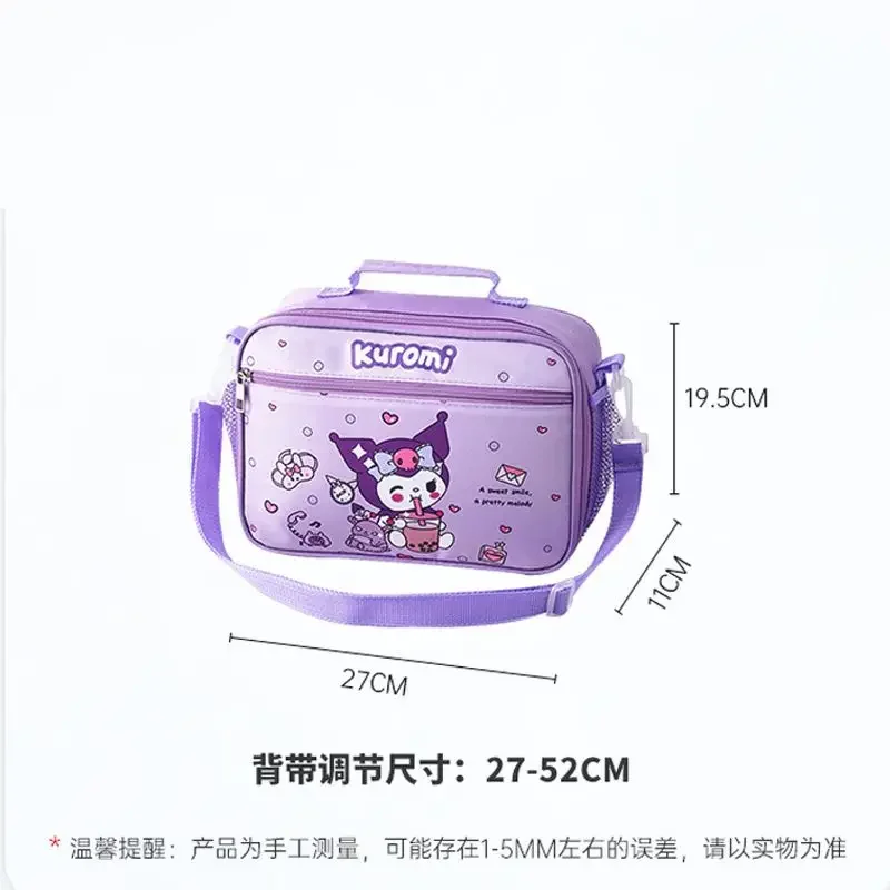 

Sanrio Hello Kitty Kuromi Student Lunch Box Bag Girl Heart Kawaii Anime Cinnamoroll Bento Bag Cute Cartoon Thermal Bag Kid Gift